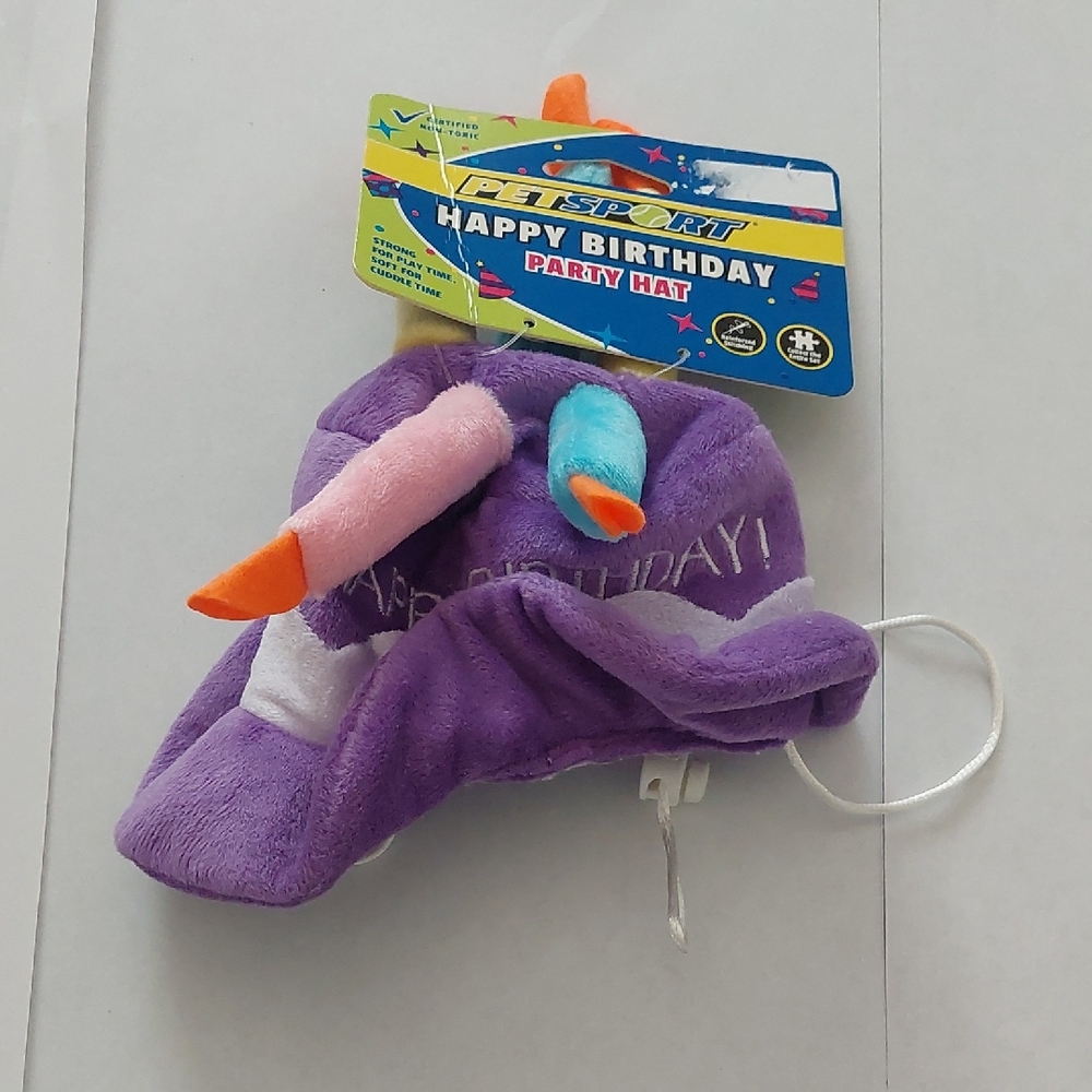 Purple Happy Birthday Party Hat for Pets